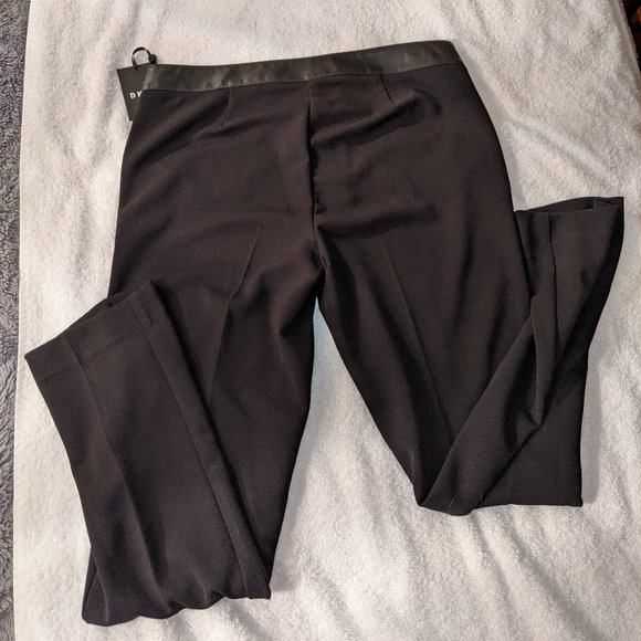 DKNY Black Pants with Faux Leather Waist Band - Picture 4 of 6